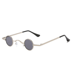 Hip Hop <b>Sunglasses</b> Small <b>Round</b> Frame Gold Silver Black Ac Lens Unisex One Size 100 Uv Protection Summer 2021 - Product Image 5