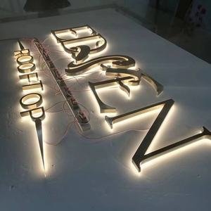 Insegna 3D in Oro Spazzolato per Esterni, Insegne Personalizzate per Negozi, Lettere LED per Attività Commerciali, Logo Aziendale Retroilluminato - Product Image 5