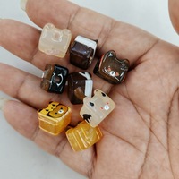 Perles carrées de 14 mm en forme d'ours de dessin animé peintes pour la fabrication artisanale de stylos perlés, chaînes de téléphone portable, pendentifs et accessoires de bijoux en gros