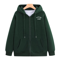 Ventes en gros de sweats à capuche à fermeture éclair de haute qualité et de poids lourd, impression personnalisée du logo de votre propre marque, sweat à capuche à fermeture éclair pour hommes