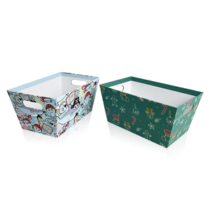 Atacado Personalizado Holiday Party Piquenique Outing Grande Papelão Hamper Gift Basket Mercado Bandejas - Product Image 2