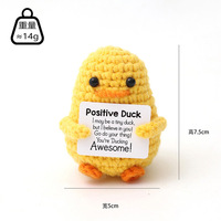 Poupée d'animal en coton PP et laine au crochet, motif canard jaune, énergie positive, petite taille, best-seller transfrontalier