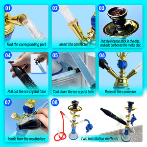 GEEK HOOKAH Tuyau de chicha manuel en métal en forme de cône, style moderne, accessoire pour fumeurs - Product Image 4