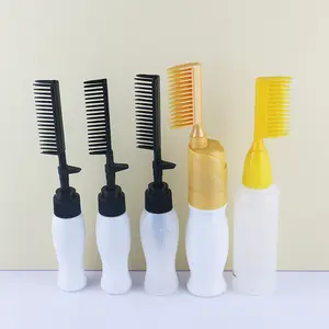 50ml 60ml 80ml 110ml 150ml Empty LDPE Soft Touch Salon Hair Oil Applicator Bottle for Hair with Comb Hair Dye Squeeze Dispenser