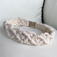 Collier de chien macramé Boho fait à la main pour petit animal de compagnie breloques LOGO personnalisées avec boucle en métal à dégagement rapide produits tendance accessoires