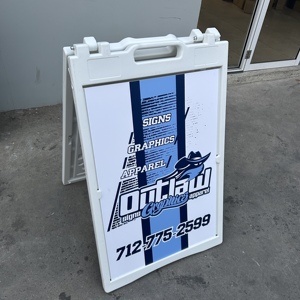ป้ายโฆษณาพับได้แบบ A-Frame ปรับแต่งได้ สองด้าน เป็นมิตรกับสิ่งแวดล้อม ถอดประกอบได้ ใช้ได้ทั้งภายนอก/ภายใน เติมน้ำได้ พลาสติกแบบพกพา - Product Image 1