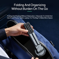 Support de téléphone magnétique portable et perche à selfie 3-en-1, trépied pliable pour tablette, ordinateur portable et utilisation sur ordinateur de bureau