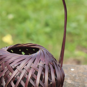 Bamboo Woven Flower Basket Chinese Style Handmade Ornamental Decorative Vase For Garden Home Decoration - Product Image 4