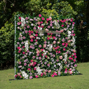 Mur de fleurs artificielles en soie violette pour église, pelouse, scène de mariage, toile de fond de mariage, décoration de mariage - Product Image 4