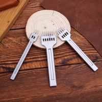 Lno — outils de poinçonnage ronds, 3 pièces, nouvelle professionnels 2/4/6 dents, outils de poinçonnage en cuir