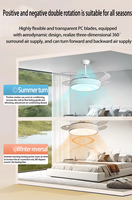 42/48 pouces rétractable Invisible salon moderne fantaisie Led plafonnier salon lampe avec ventilateur plafond pour salle à manger
