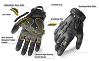Zune Lotoo XRD TPR – gants de sécurité résistants aux coupures, gants tactiques de chasse à écran tactile et sans doigts pour hommes