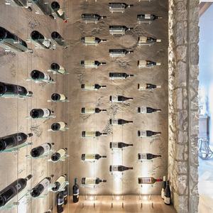 Étagère à vin moderne réglable en <span class=keywords><strong>verre</strong></span> avec câble flottant Meubles de maison pour le salon Affichage de la cave Stockage du vin rouge - Product Image 3