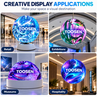 Layar LED Warna Penuh Luar Ruangan RoHS P6 P8 P10 TOOSEN, Video Wall LED Bulat untuk Instalasi Media Landmark Komersial