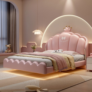 Mobili per Camera da <span class=keywords><strong>Letto</strong></span> - <span class=keywords><strong>Letto</strong></span> Sospeso in Legno Massello per Bambine, <span class=keywords><strong>Letto</strong></span> <span class=keywords><strong>Doppio</strong></span> da Principessa Rosa con Corona - Product Image 5
