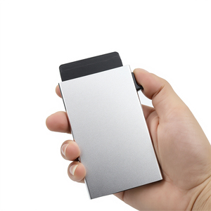 <span class=keywords><strong>Portefeuille</strong></span> minimaliste personnalisé OEM pour hommes-Pince à billets fine en métal et aluminium Porte-cartes pour <span class=keywords><strong>portefeuille</strong></span> Blocage RFID Pince à billets - Product Image 2