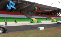 Tribunes modulaires démontables en PEHD moulé par soufflage pour stades sportifs