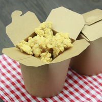 Emballage alimentaire kraft jetable imprimé personnalisé de 16oz 26oz 32oz Boîte à emporter en papier pour pâtes de riz et nouilles chinoises avec poignée
