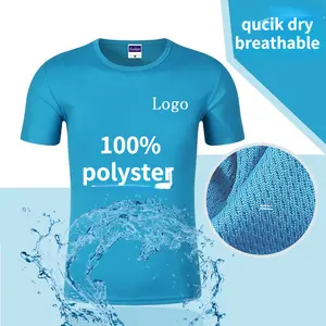 100% polyester T-shirt quick drying T-shirt Summer breathable men's shirt Sports running women's short sleeve