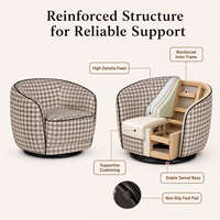 Fauteuil pivotant de luxe en bouclette, chaise longue confortable pour salon, hôtel, chambre à coucher