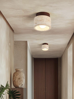 Bois Travertin Wabi-Sabi Style Nordique Rétro LED IP65 Allée Lumière Jaune Plafonnier pour Foyer Couloir Balcon