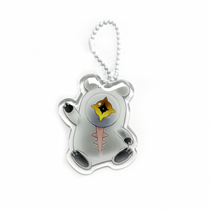 Plastic Printing Clear Epoxy Holographic Custom Acrylic Keychain Charm with Anime Glitter Rainbow