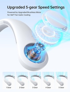 Popular Five Air Cooling Fans Class a Smart Bladeless Fan Plastic Rechargeable Wearable <b>Neck</b> Fan for Outdoor - Product Image 3