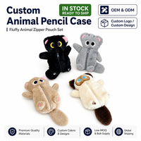 2025 Internet célébrité chat stylo sac mignon maquillage chat papier boîte en peluche peluche créatif poupée dessin animé mignon ornements