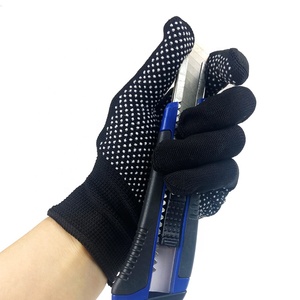 Anti-slip Breathable <b>Knitted</b> <b>Gloves</b> Safety Stretchy <b>Glove</b> Thin Liners PVC Dotted Hand <b>Gloves</b> for Work - Product Image 2