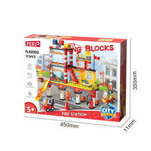 لعبة Feelo FL42002 ، مشهد محطة إطفاء كلاسيكية كبيرة بناية للأطفال للعب لعبة الإطفائي - Product Image 4