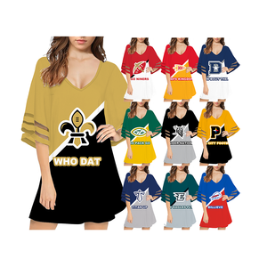 <span class=keywords><strong>Chemisier</strong></span> élégant en mousseline de polyester à col en V imprimé personnalisé, manches trois-quarts, coupe décontractée, pour femme, grande taille, collection Printemps-Été 2025 - Product Image 1