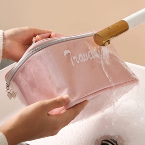 Lot de 3 trousses de toilette personnalisées <span class=keywords><strong>en</strong></span> TPU, étanches, avec fermeture éclair, poignée souple, grande capacité, pour usage extérieur, pour brosses et accessoires de maquillage - Product Image 3