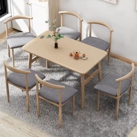 Meubles de Table à manger en bois de style nordique, rectangulaire, moderne, élégantes, vente en gros, 12 pièces