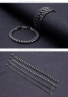 Bracelet chaîne gourmette en acier inoxydable couleur canon de fusil, 4 largeurs 6-11mm, fermoir mousqueton, pour hommes et femmes, hypoallergénique, OEM