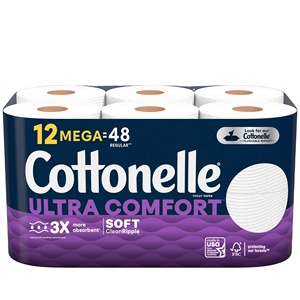 Papel higiénico Cottonelle Ultra Comfort Core 12 mega rollos 268 hojas por rollo (3.216 total) - Product Image 1