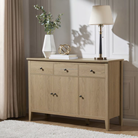 Armoire de buffet en bois élégante à 3 tiroirs et 3 portes pour hôtel pour le rangement du buffet du café ou l'utilisation de la table de buffet