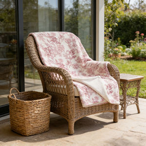 Couverture élégante et adorable à motif <span class=keywords><strong>de</strong></span> fleurs roses en <span class=keywords><strong>mohair</strong></span> 300 g/m² avec peluche 180 g/m² pour la maison - Product Image 3