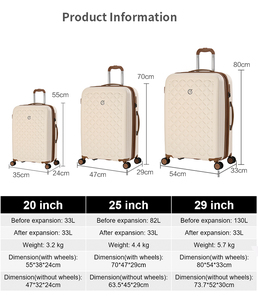 गोबी लंदन थोक में 14 20 25 29 इंच का सूटकेस एब्स डबल व्हील ट्रैवल सामान 4 पीसी सेट ट्रॉली बैग - Product Image 4