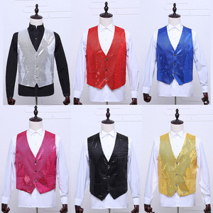 Nouveau Gilet Homme de Scène à Paillettes Dégradées Multicolores pour Chanteur - Vente en Gros - Product Image 1