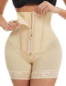 ملابس داخلية نسائية عالية الخصر بطبقة مزدوجة للتحكم في البطن من Langqin شورت جيد التهوية لرفع المؤخرة مع سحاب - Product Image 5