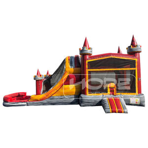 Tutto incluso maglione commerciale combo colore personalizzato <span class=keywords><strong>rosso</strong></span> caldo lava <span class=keywords><strong>castello</strong></span> gonfiabile festa per bambini casa di rimbalzo con scivolo - Product Image 1