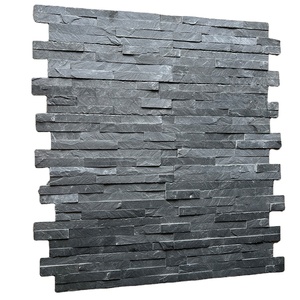 Panneaux de parement muraux décoratifs pierre de culture <span class=keywords><strong>ardoise</strong></span> <span class=keywords><strong>noire</strong></span> <span class=keywords><strong>ardoise</strong></span> gris foncé - Product Image 1