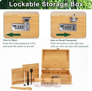 <strong>Wooden</strong> <strong>Storage</strong> <strong>Box</strong> Tray Set, Bamboo Stash <strong>Box</strong> Secret with Combination Lock, Herb Stash <strong>Box</strong> All Accessories - Product Image 2
