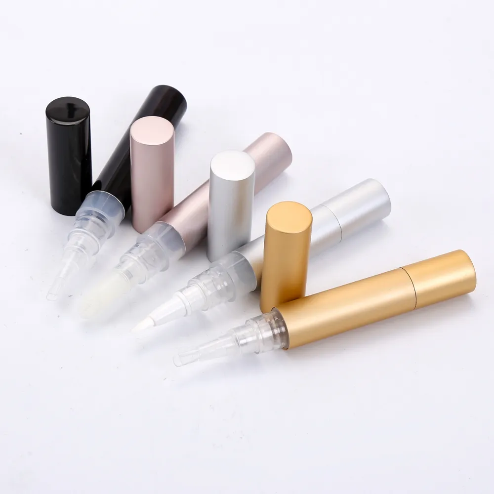 Best selling 4ml empty shinny gold shinny silver cosmetic twist pen for nail polish cuticle oil