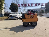 Compacteur vibrant portatif à double tambour 500 kg avec moteur Honda GX160, mini-compacteur routier autoporté, pompe, moteur et engrenage