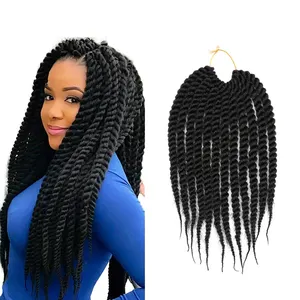 Bestseller 18-Zoll senegalische Twist Crochet Zöpfe Synthetisches Haar-Schuss einzelnes Schuss Zöpf-Haarverlängerungen für schwarze Frauen