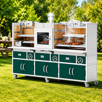Grill Santa Maria multifonctionnel de 2 mm d'épaisseur, grand modèle pour l'extérieur, en bois, commercial, parrilla, barbecue au charbon de bois, grill argentin