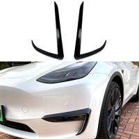 Para Tesla Model Y, Material ABS, Ventilación de Aire para Parachoques Delantero, Alerón, Divisor de Aire, Accesorios de Modificación de Automóviles