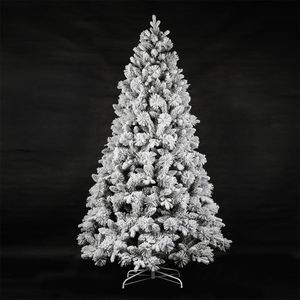 Árbol de Navidad Artificial Preiluminado Blanco con Luces LED, de PE y PVC, en Oferta de Fábrica - Product Image 1