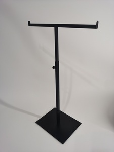 Altura ajustável Double Hook Handbag Display <span class=keywords><strong>Stand</strong></span> Metal <span class=keywords><strong>T</strong></span> <span class=keywords><strong>Bar</strong></span> Bag Display Hanger